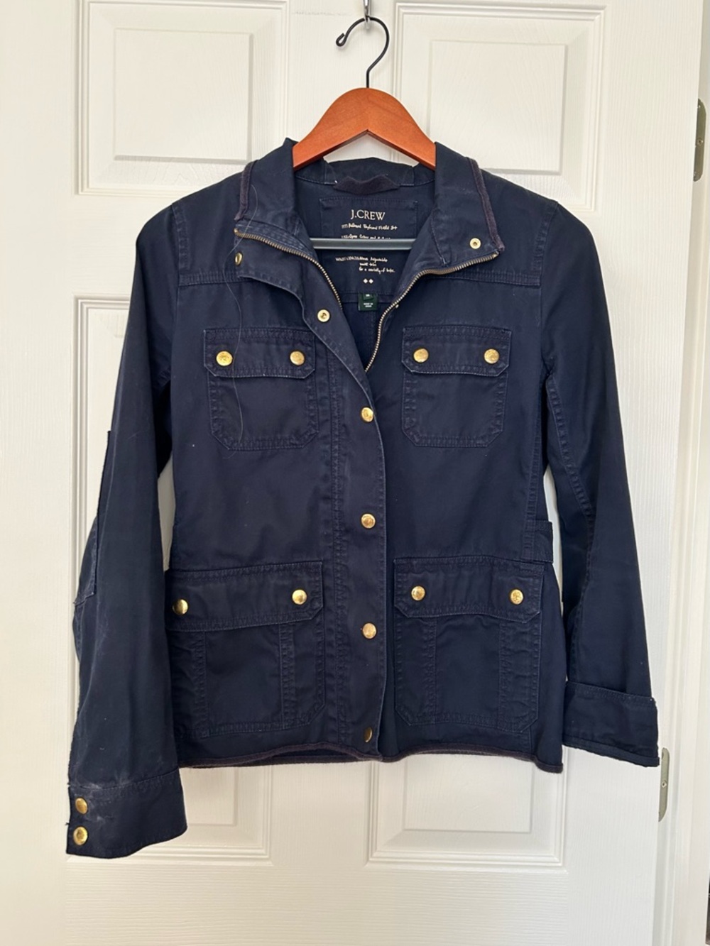 J. Crew Relaxed Boyfriend Field Jacket Navy Blue XS
